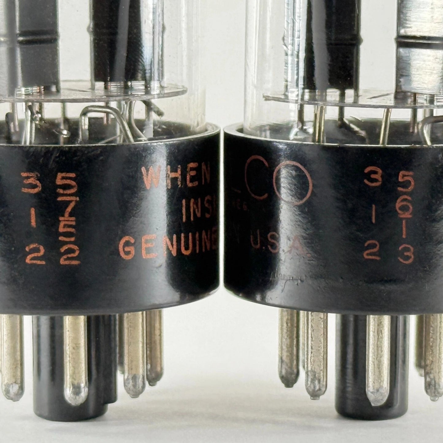 Matched & Balanced Philco 6SN7GTB Tubes Black Angle Plates 57-52 56-13 6SN7GT