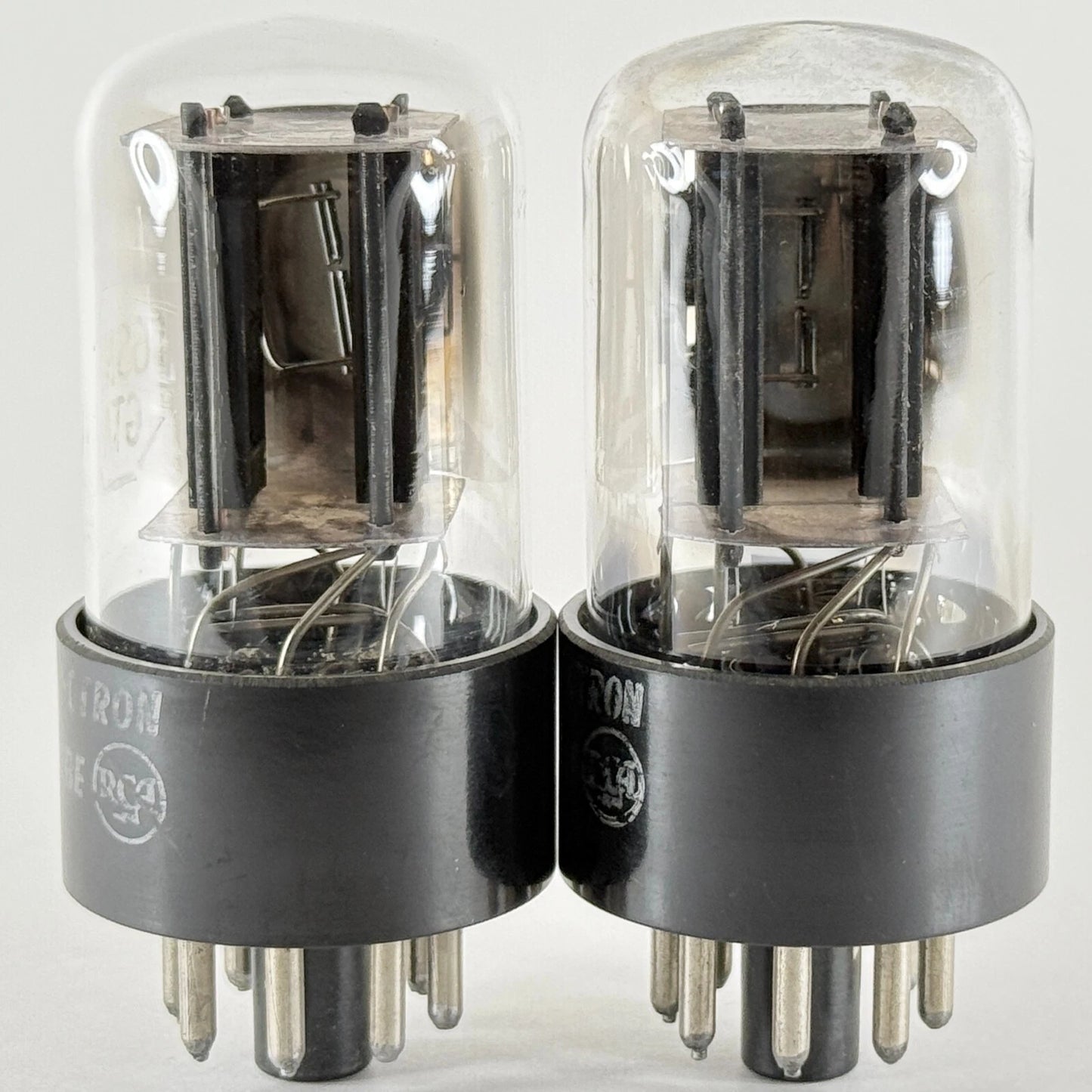 Tested Matched Pair RCA 6SN7 GTA Tubes Copper Grid Posts Black Plates 713 & 509