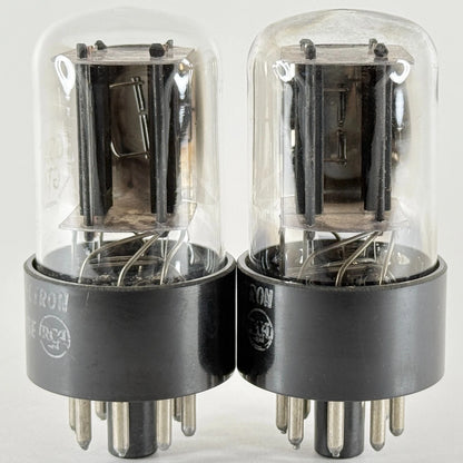 Tested Matched Pair RCA 6SN7 GTA Tubes Copper Grid Posts Black Plates 713 & 509