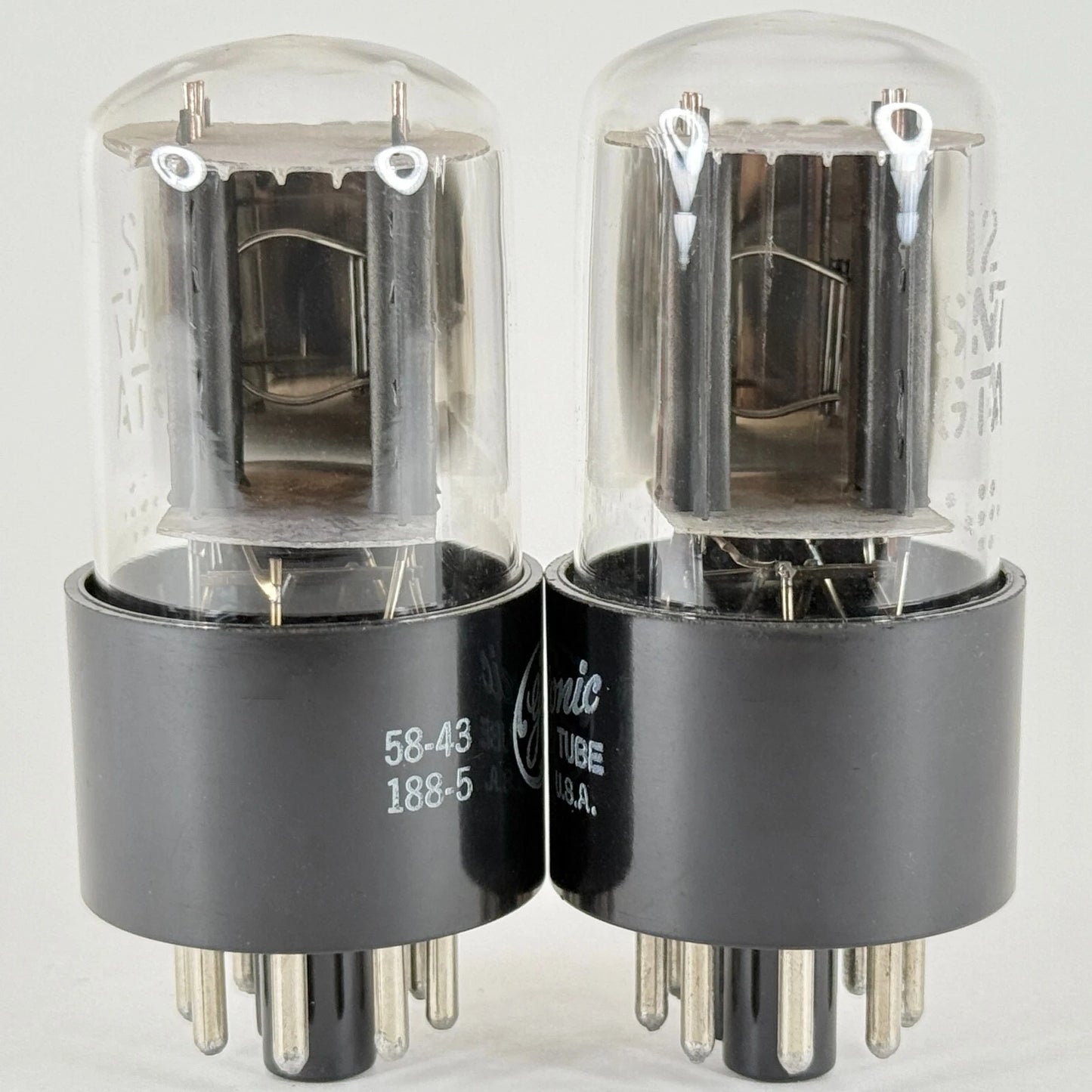 Tested Matched Pair GE 12SN7GTA Tubes Gray Plates Date Codes 58-43 12SN7 GTA