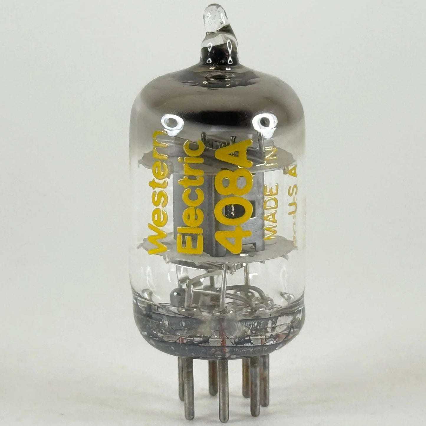 (1) Tested 1980 Western Electric 408A Tube with Box Black Plate O Halo Code 8039