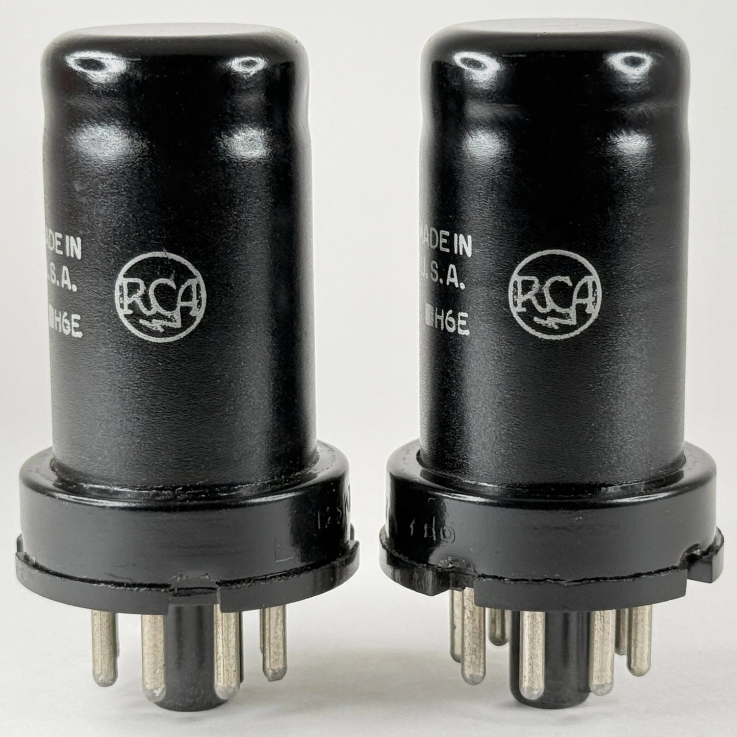 Matched Pair 1943 RCA JAN CRC 12SK7 Tubes Codes H6E RCA VT-131 Tubes (b)