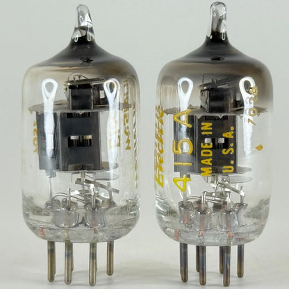 Tested Matched Pair 1970 Western Electric 415A Tubes Black Plate Codes 7026 7052