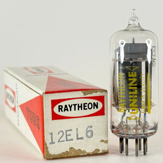 (1) Tested Raytheon 12EL6 Tube with Box Code IO4 Dual Diode High Mu Triode (c)