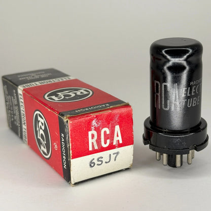 (1) Tested RCA 6SJ7 Tube with Box Date Code 15E RCA 6SJ7 Sharp Cutoff Pentode