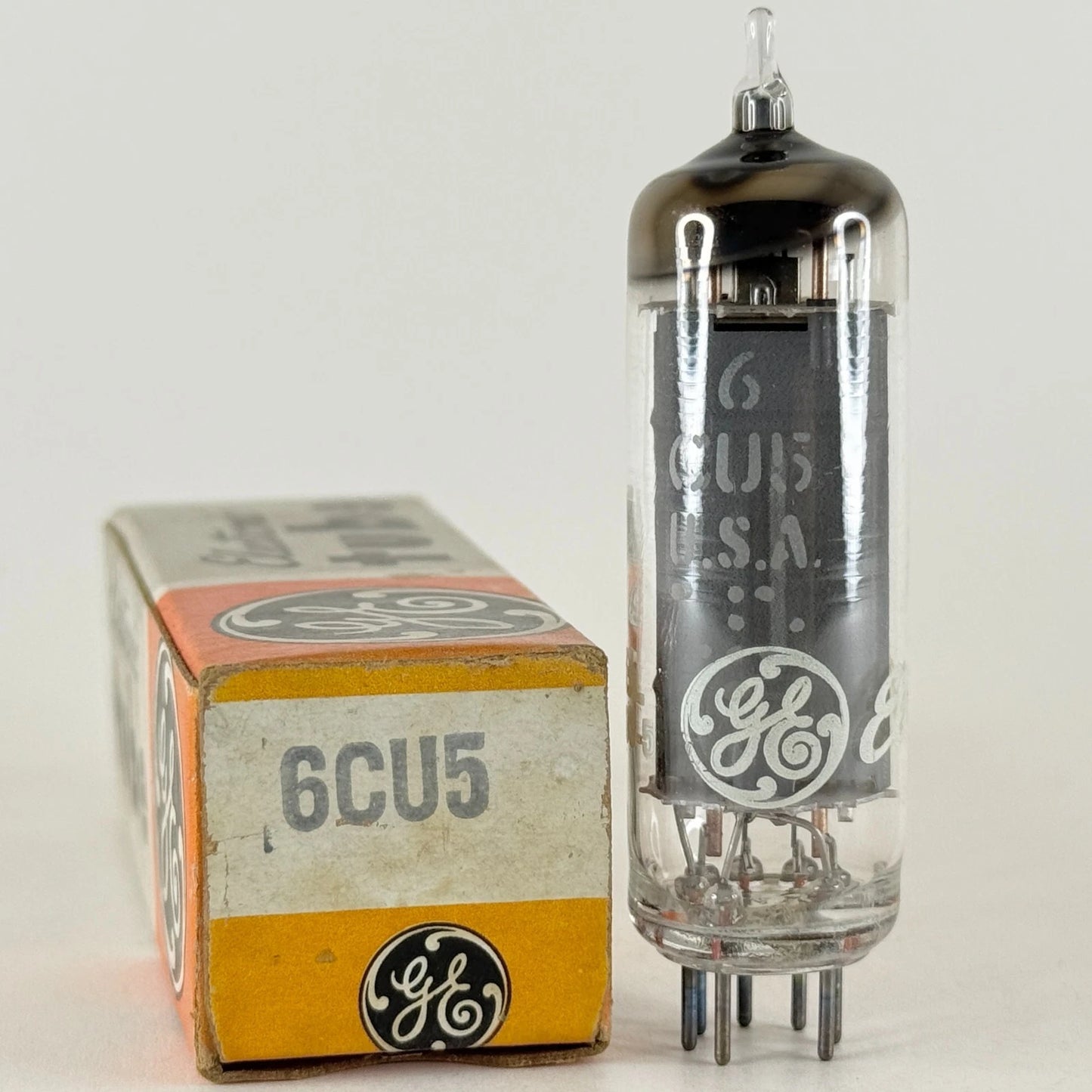 (1) Tested Very Strong GE 6CU5 with Box Date Code EL Gray Plate Power Pentode