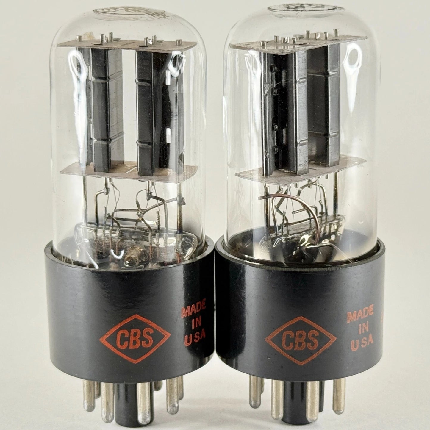 Tested Matched Pair 1958 CBS 6SN7GT Tubes Black T Plates Codes 5805 6SN7 GT