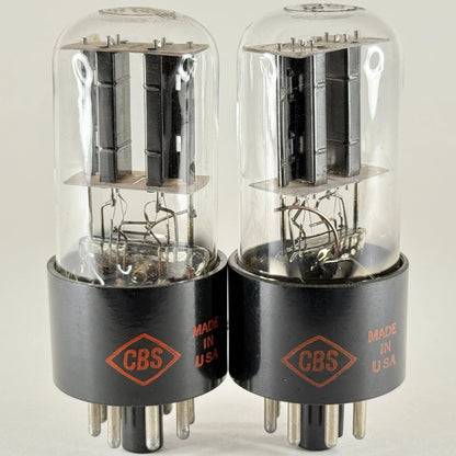 Tested Matched Pair 1958 CBS 6SN7GT Tubes Black T Plates Codes 5805 6SN7 GT