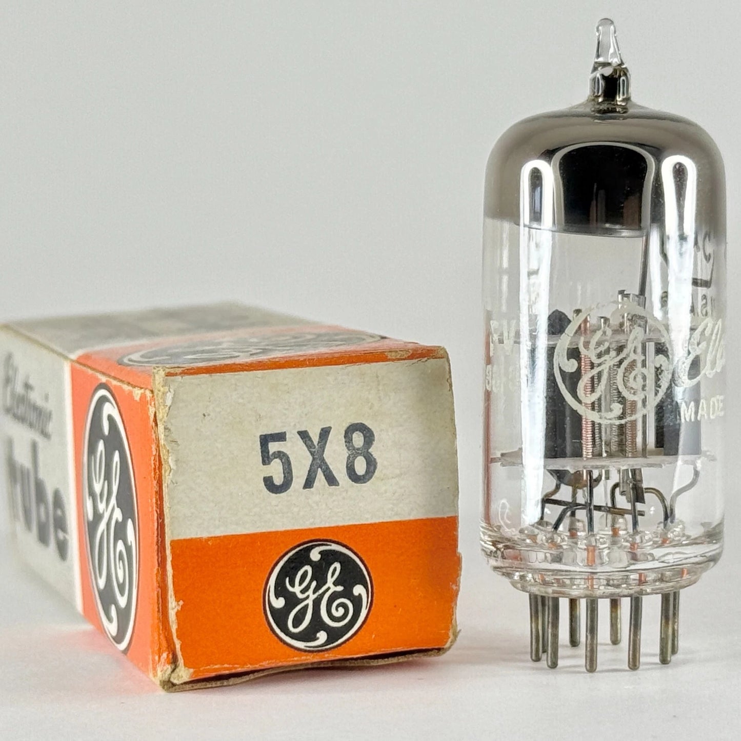 (1) Tested GE 5X8 Tube with Box Date Code FV General Electric Triode Pentode