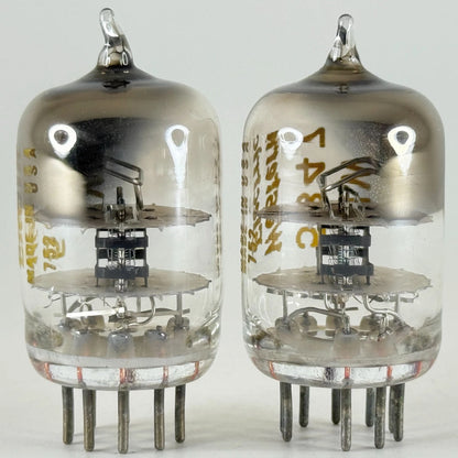 Tested Matched Pair 1947 Western Electric JW 5847 Tubes (404A) Codes 752 Angled