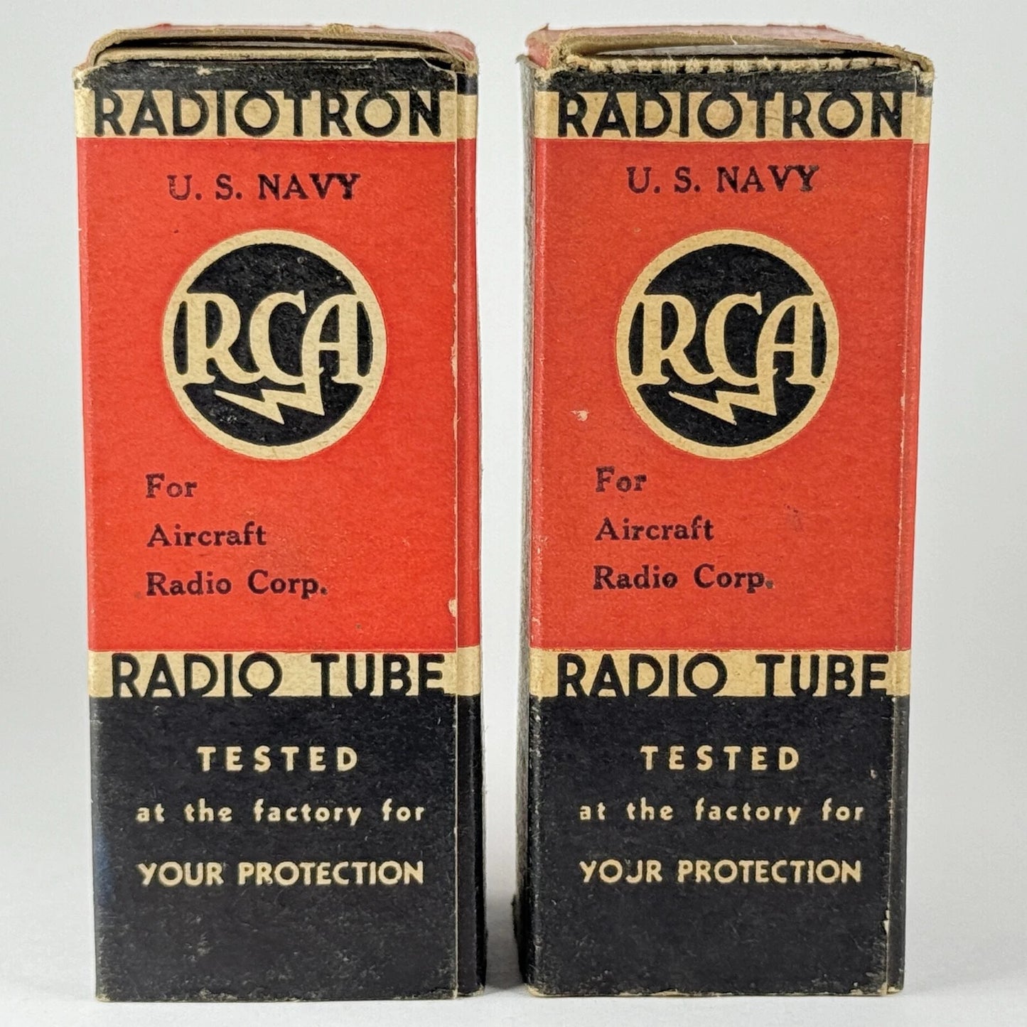 Matched Pair 1943 RCA JAN CRC 12SK7 Tubes Codes H6E RCA VT-131 Tubes (b)