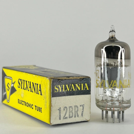 (1) Tested Sylvania 12BR7 Tube with Box Date Code bf JEK Twin Diode Triode Tube