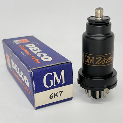 (1) Tested GM Delco 6K7 Tube with Box Remote Cut Off Pentode Metal Vacuum Tube