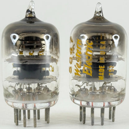 Tested Matched Pair 1947 Western Electric JW 5847 Tubes (404A) Codes 752 Angled