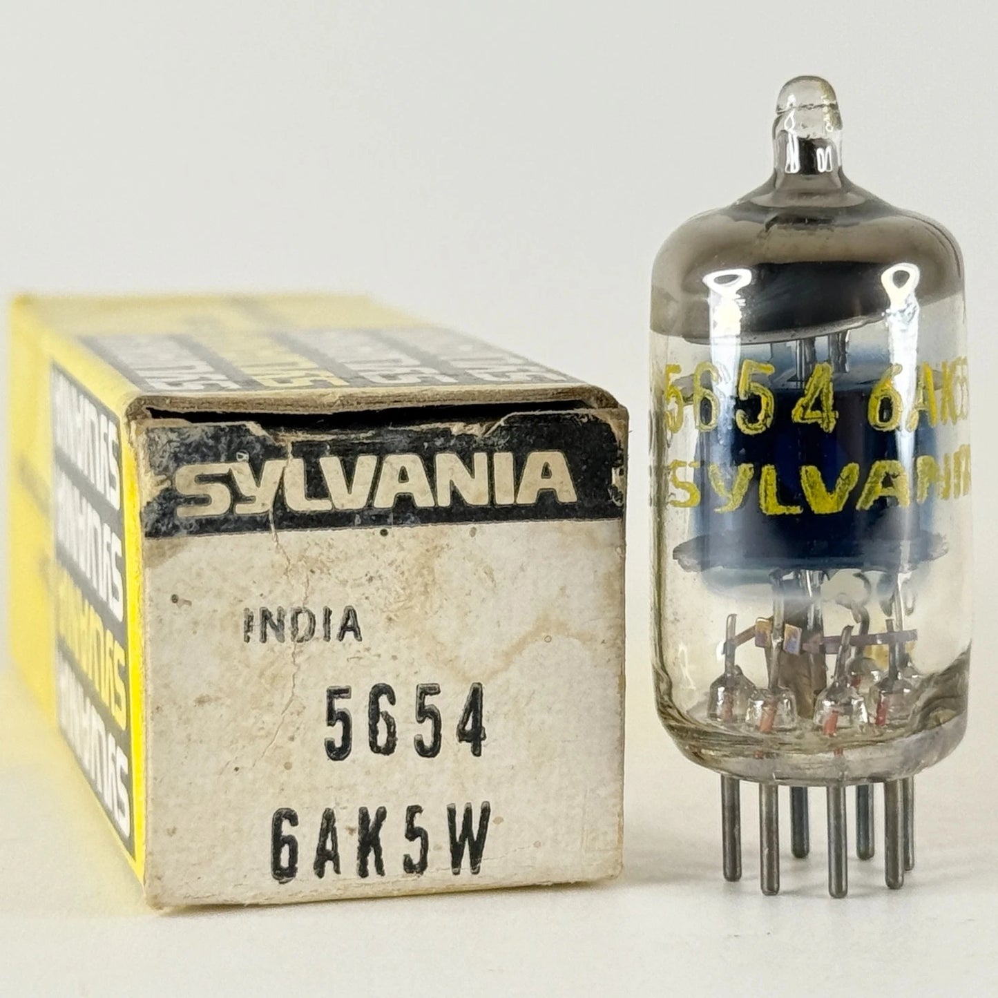 (1) Tested Sylvania 5654 6AK5W Tube with Box Date Code BH Made in India (b)