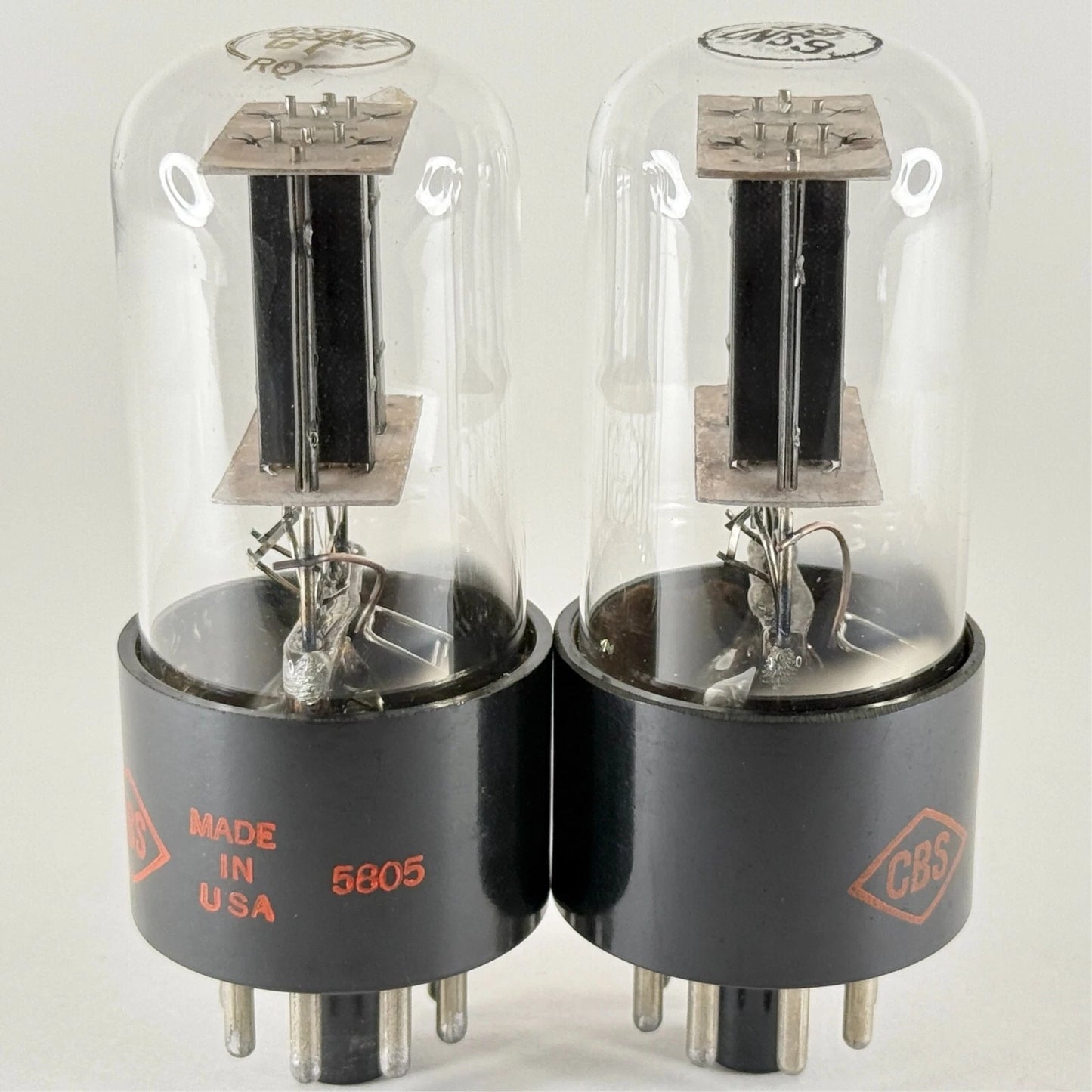 Tested Matched Pair 1958 CBS 6SN7GT Tubes Black T Plates Codes 5805 6SN7 GT