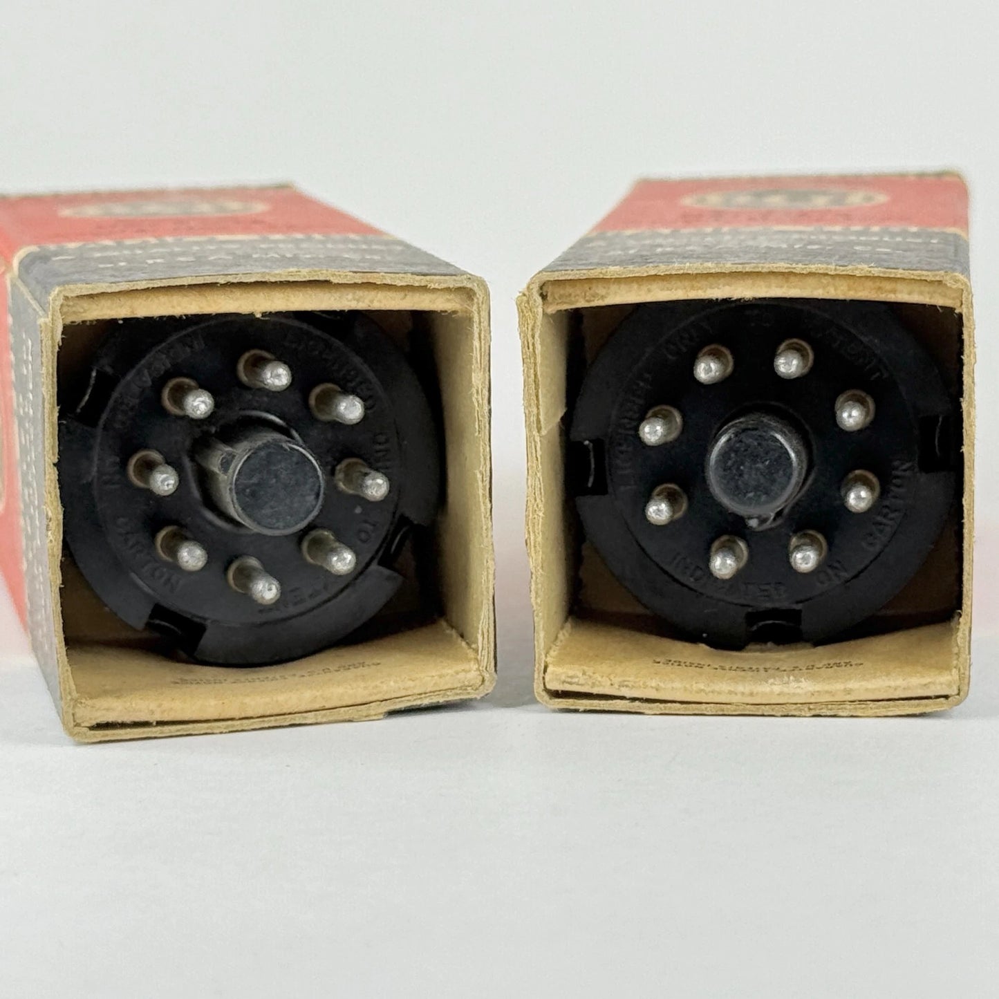 Matched Pair 1943 RCA JAN CRC 12SK7 Tubes Codes H6E RCA VT-131 Tubes (b)