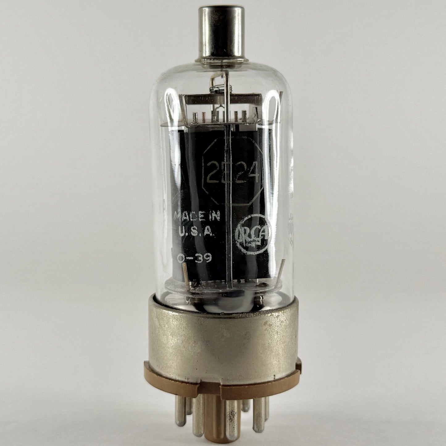 (1) Tested RCA JAN 2E24 Tube Date Code 0-39 Mil-Spec 2E24 Tube Tetrode Tube