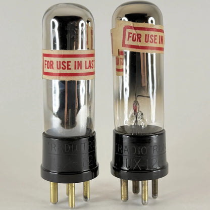 Tested Balanced Matched Pair RCA Radiotron UX-120 Tubes Type 20 UX 120 Tubes (c)