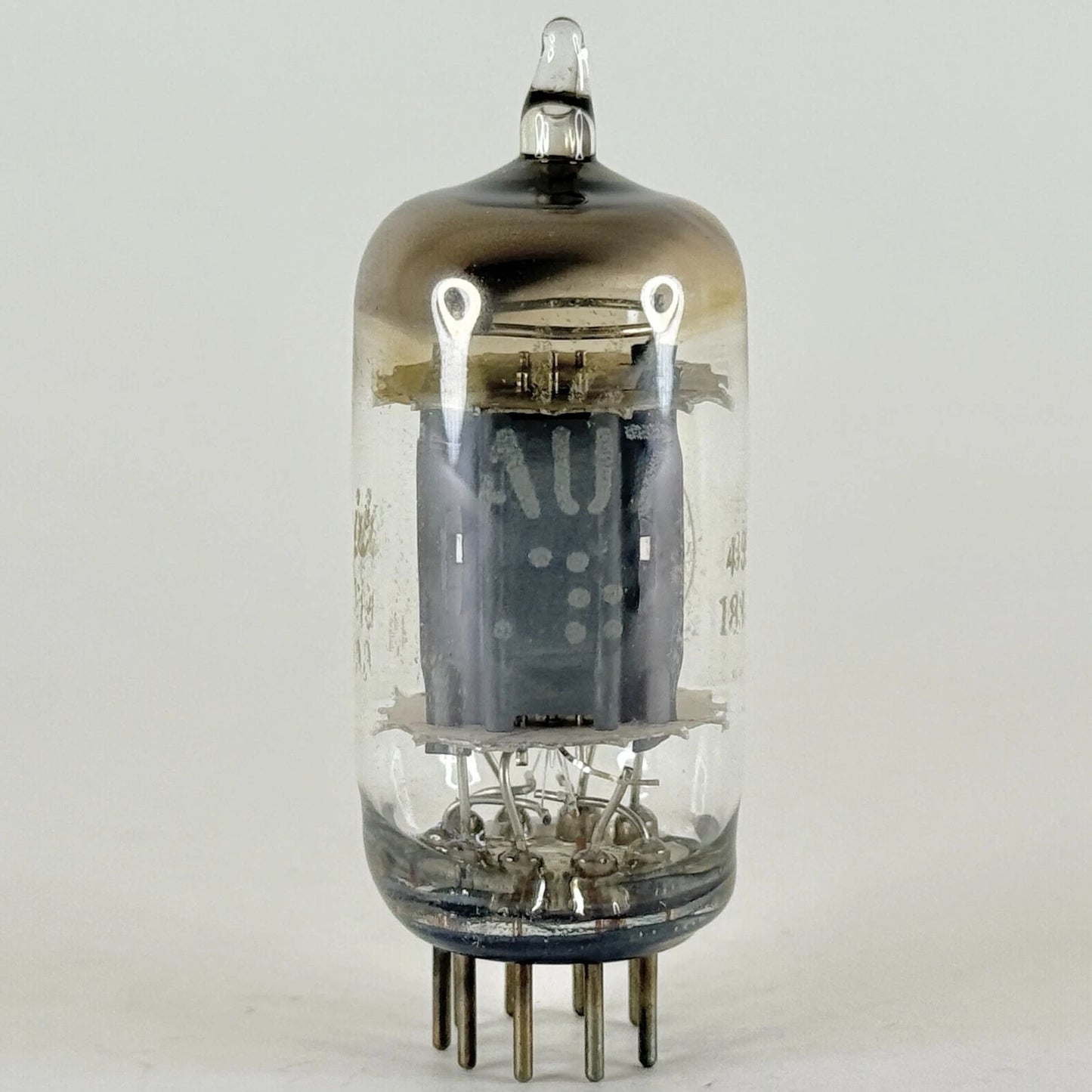 (1) Tested GE 12AU7 Tube Date Code 4-35 Gray Plates Horseshoe Halo Twin Triode