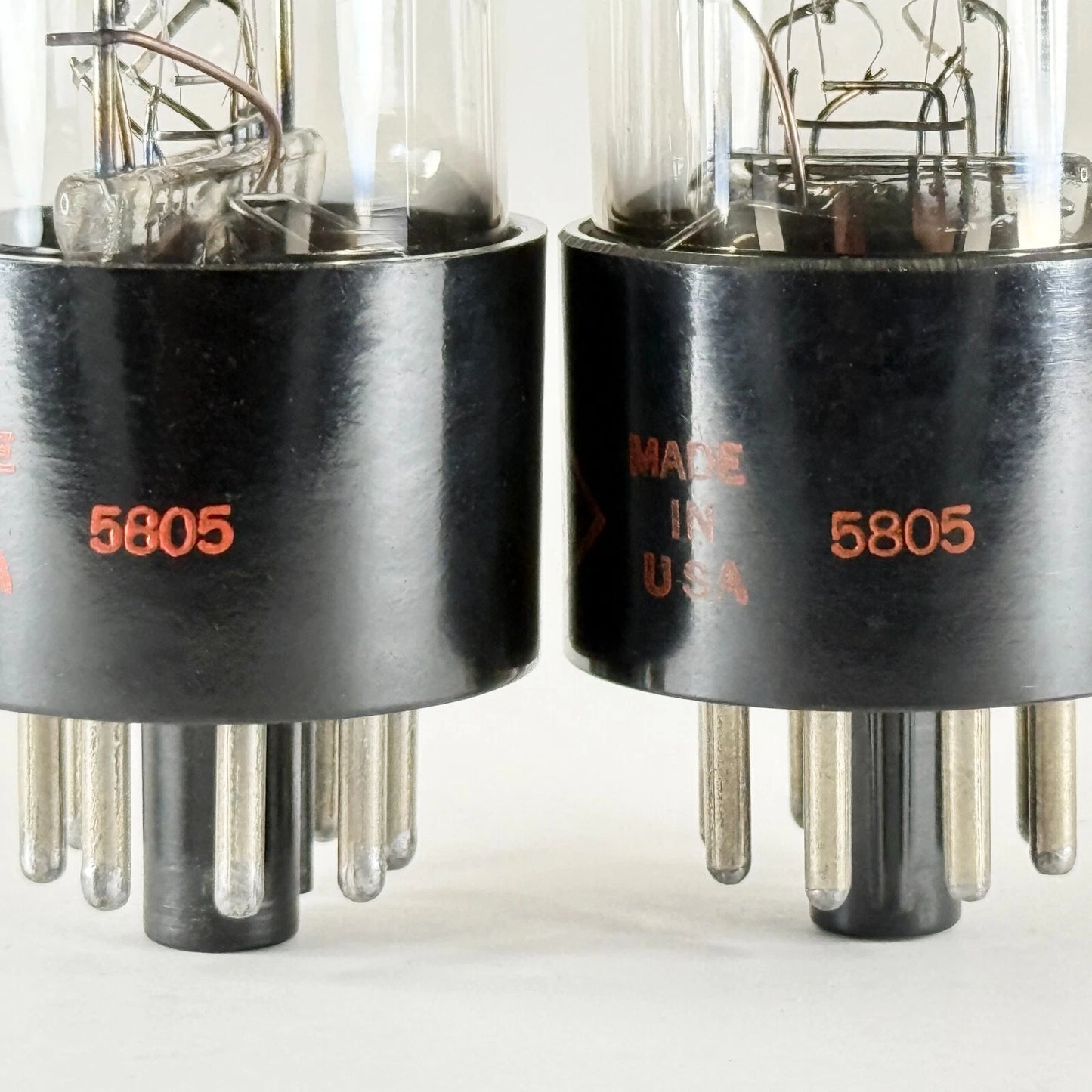 Tested Matched Pair 1958 CBS 6SN7GT Tubes Black T Plates Codes 5805 6SN7 GT