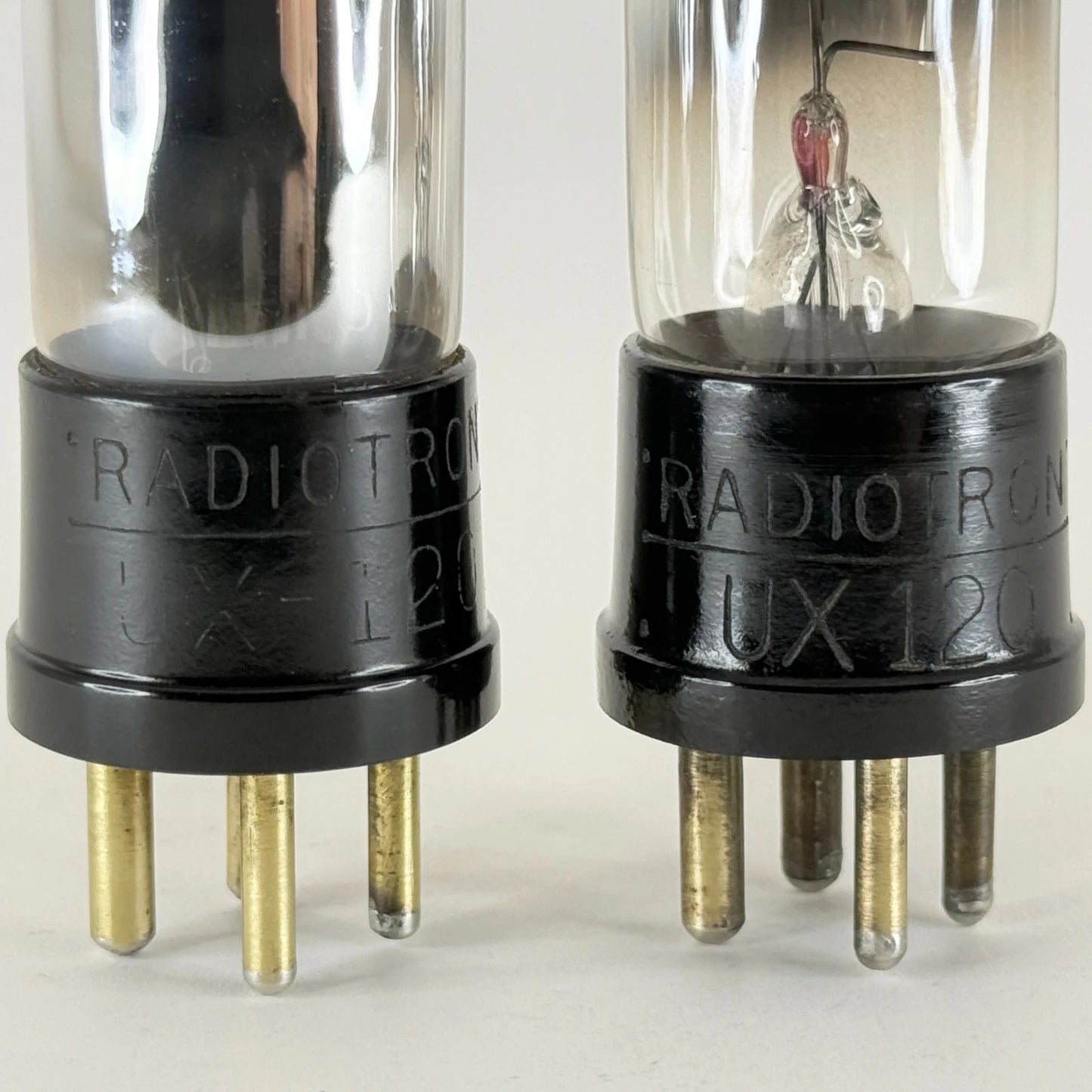 Tested Balanced Matched Pair RCA Radiotron UX-120 Tubes Type 20 UX 120 Tubes (c)