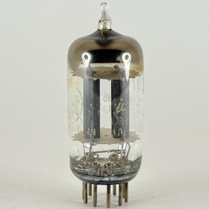 (1) Tested GE 12AU7 Tube Date Code 4-35 Gray Plates Horseshoe Halo Twin Triode
