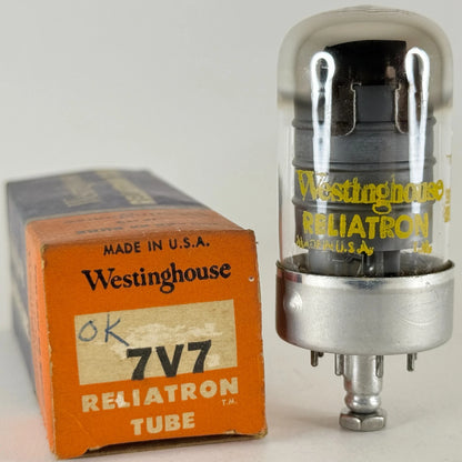 (1) Tested Westinghouse 7V7 Tube with Box Date Code 2R52 7V7 Loctal Tube Loktal