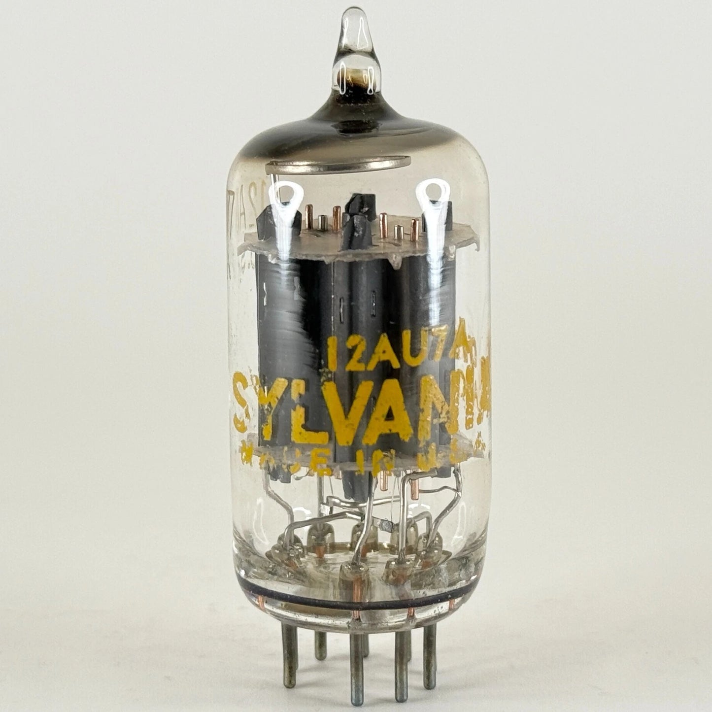(1) Tested Sylvania 12AU7A Tube Date Code ah AFC 12AU7 A Gray Plates Halo Getter