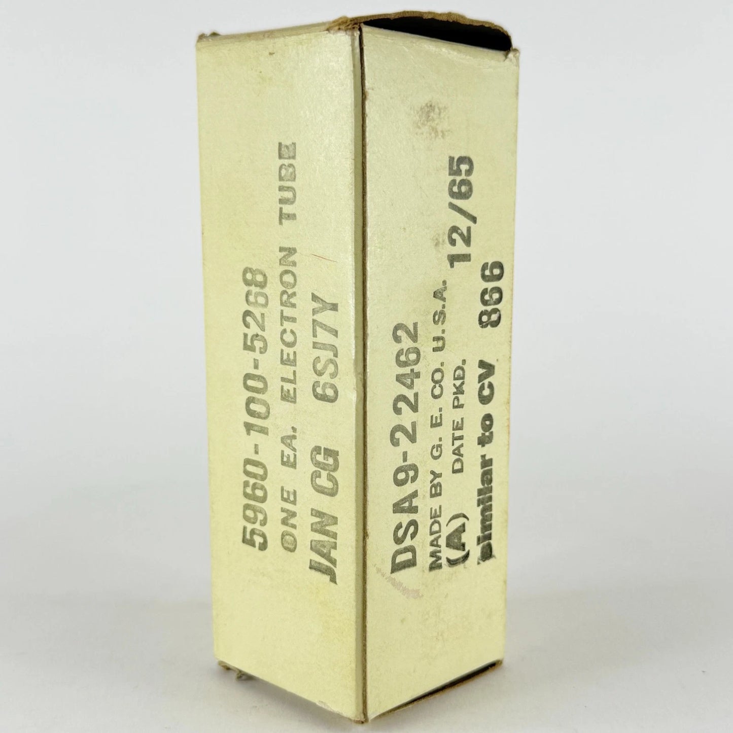 (1) Tested GE JAN CG 6SJ7Y Tube & Box Date Code 66-09 6SJ7 Mil-Spec Pentode (a)