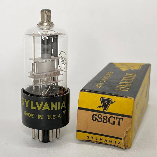 (1) Tested Sylvania 6S8GT Tube with Box Date Code XYZ Sylvania 6S8 GT Tube (b)