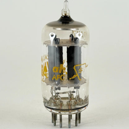 (1) Tested Sylvania 12AU7A Tube Date Code ah AFC 12AU7 A Gray Plates Halo Getter