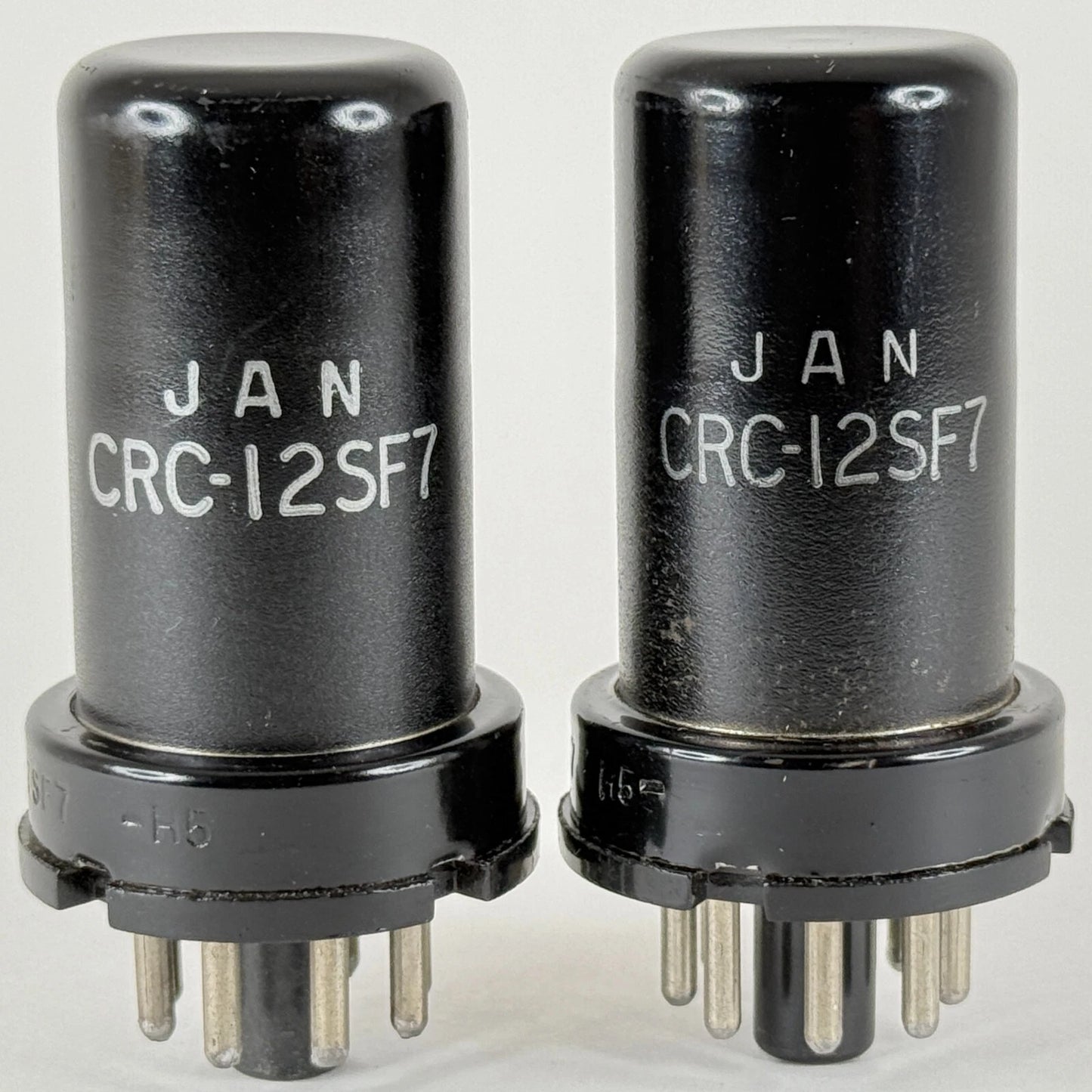 Tested Matched Pair 1944 Military RCA JAN CRC 12SF7 Tubes Codes H5E & Boxes (a)