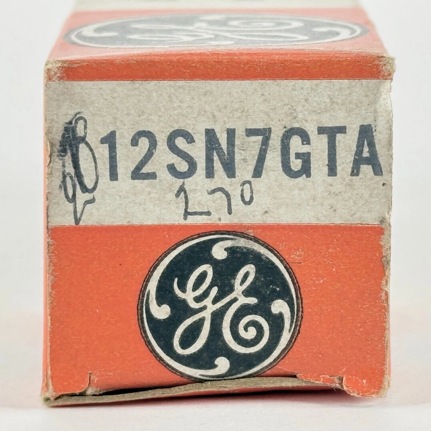 (1) Tested GE 12SN7GTA Tube with Box Gray Plates Date Code 60-48 12SN7 GTA