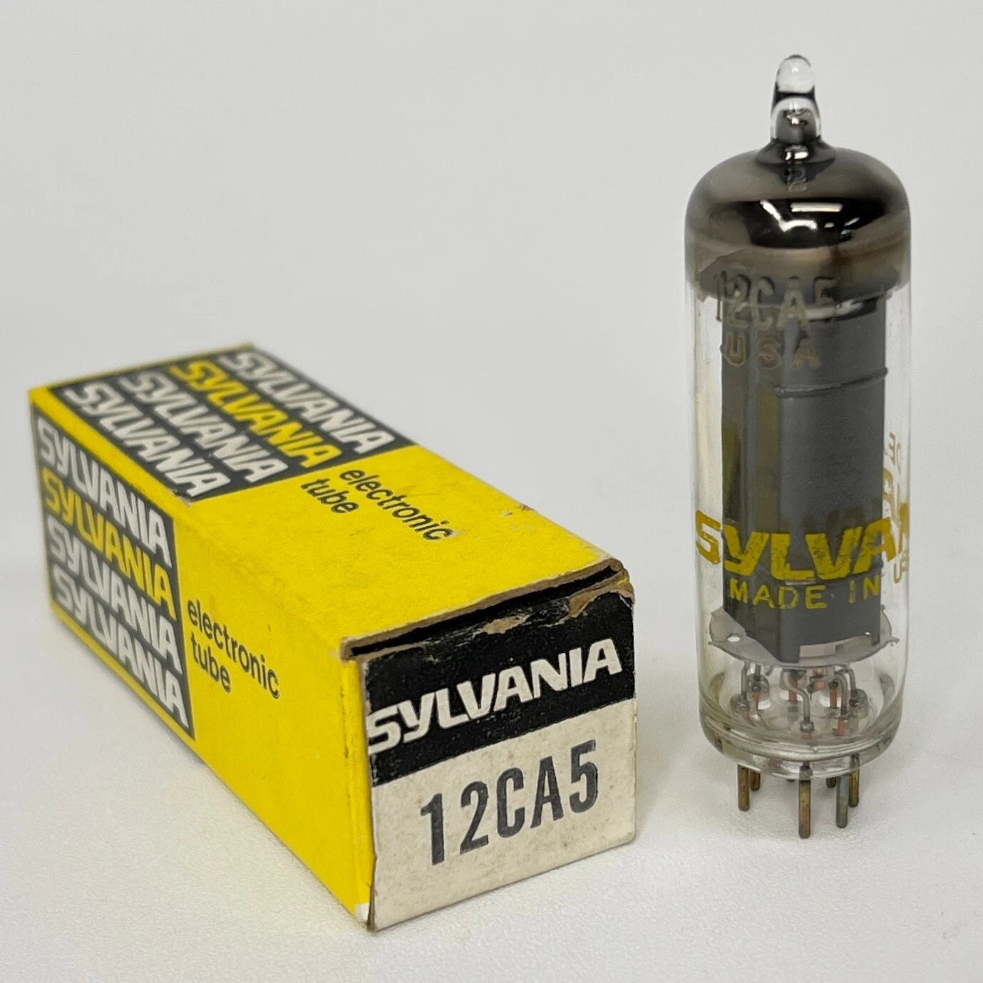 (1) Tested Sylvania 12CA5 Tube with Box Date Code DEA NR 12CA5 Beam Power Tube