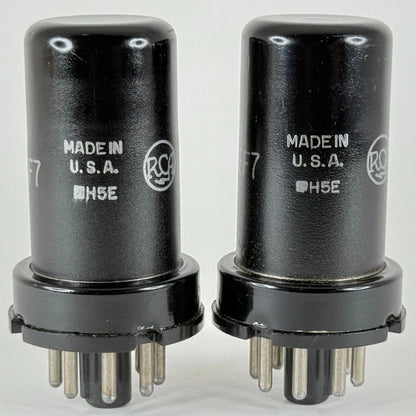 Tested Matched Pair 1944 Military RCA JAN CRC 12SF7 Tubes Codes H5E & Boxes (a)