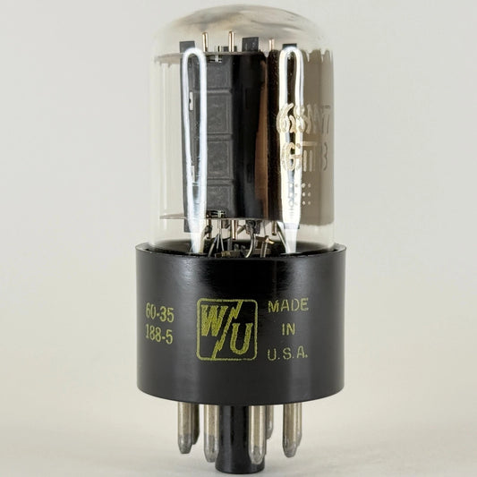 (1) Tested 1960 Western Union 6SN7GTB Tube Horseshoe Getter Code 60-35 6SN7GT