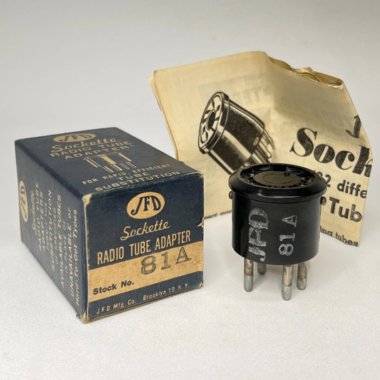 Vintage JFD Sockette 81A Radio Tube Socket Adapter Type 47 Tube to 2A5 Tube