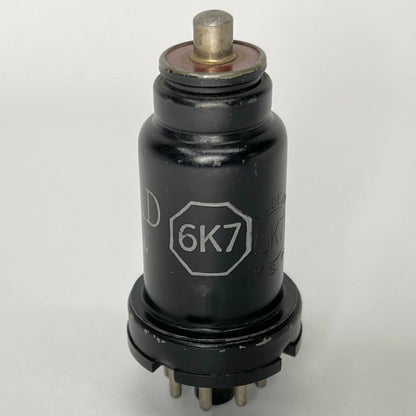 (1) Tested Ken-Rad 6K7 Tube Date Code A-7 Ken Rad 6K7 Pentode Black Metal Tube