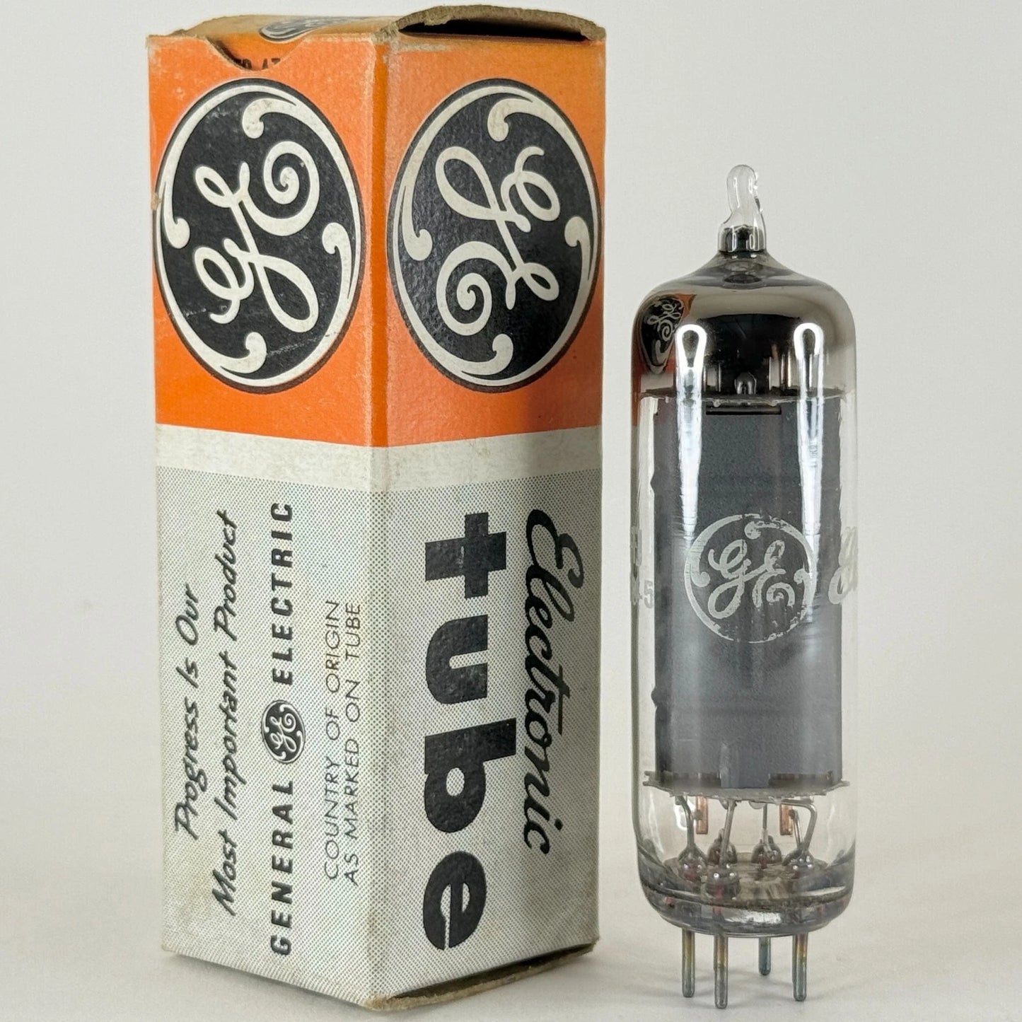 (1) Tested Very Strong GE 6CU5 with Box Date Code FJ Gray Plate Power Pentode