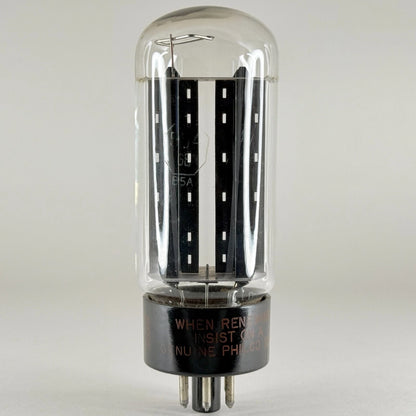 (1) Tested Philco 5U4GB Tube Black Ribbed Plates Square Halo Getter Code 55-07