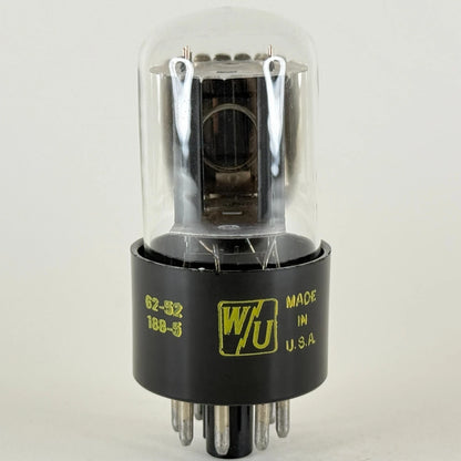 (1) Tested Balanced 1962 Western Union 6SN7GTB Tube O Getter Code 62-52 6SN7GT