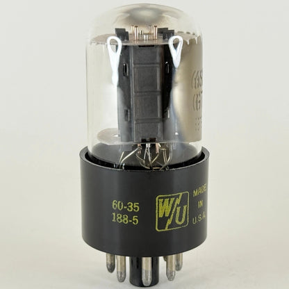 (1) Tested 1960 Western Union 6SN7GTB Tube Horseshoe Getter Code 60-35 6SN7GT