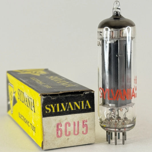 (1) Tested Sylvania 6CU5 with Box Date Code fh ABY Black Plate Power Pentode