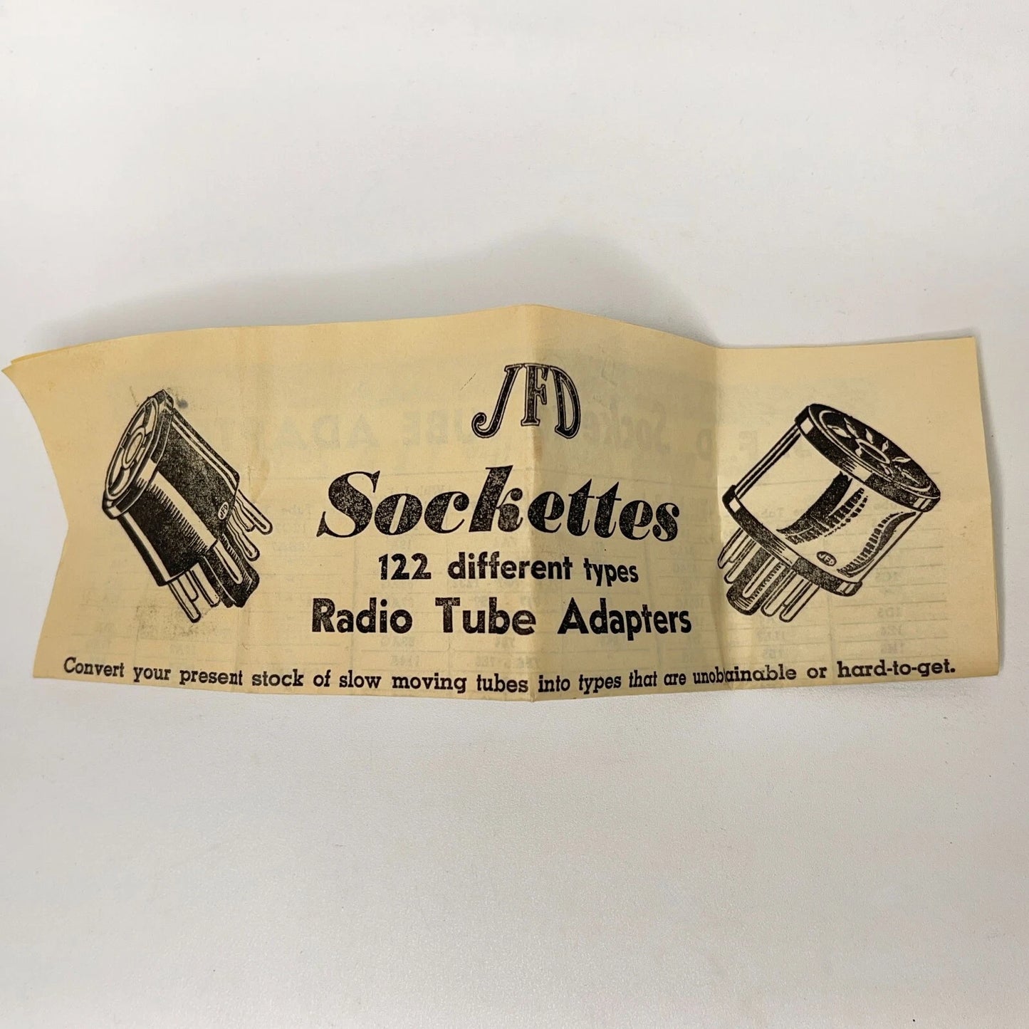 Vintage JFD Sockette 47A Radio Tube Socket Adapter For 12SA7 Tube to 7A8 Tube