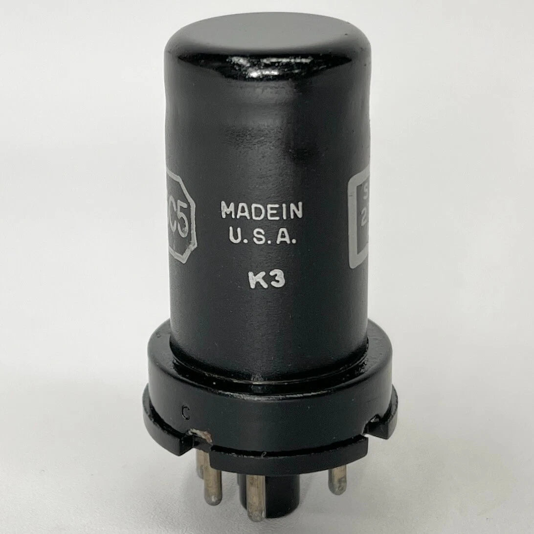 (1) Tested RCA 6C5 Tube Date Code K3 Medium Mu Triode Black Metal Tube