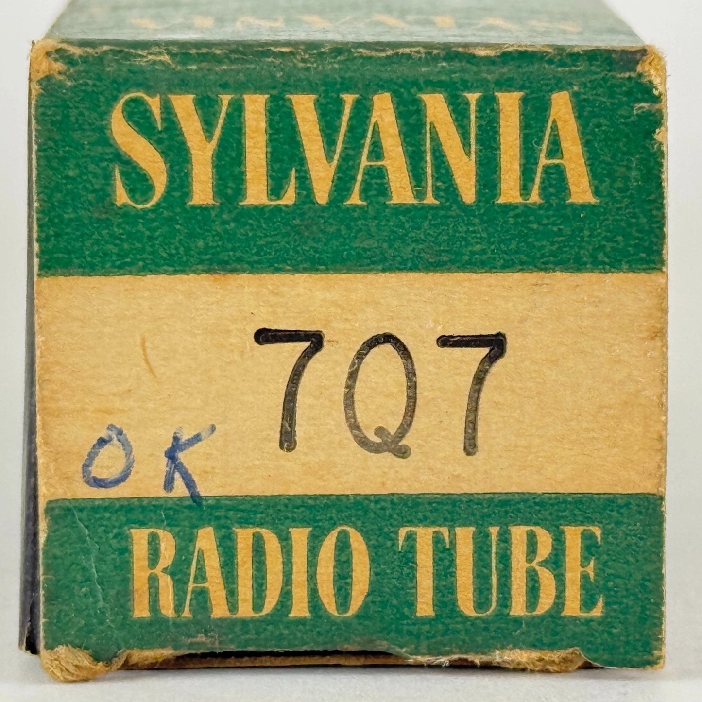 (1) Tested Sylvania 7Q7 Tube with Original Box Pentagrid Converter Loctal Tube