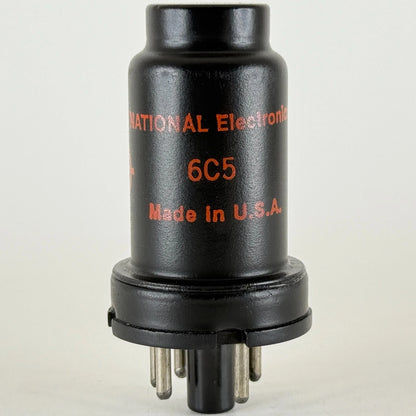 (1) Tested National Electronics 6C5 Tube Medium Mu Triode Black Metal Tube (b)