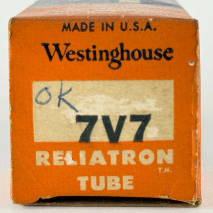 (1) Tested Westinghouse 7V7 Tube with Box Date Code 2R52 7V7 Loctal Tube Loktal