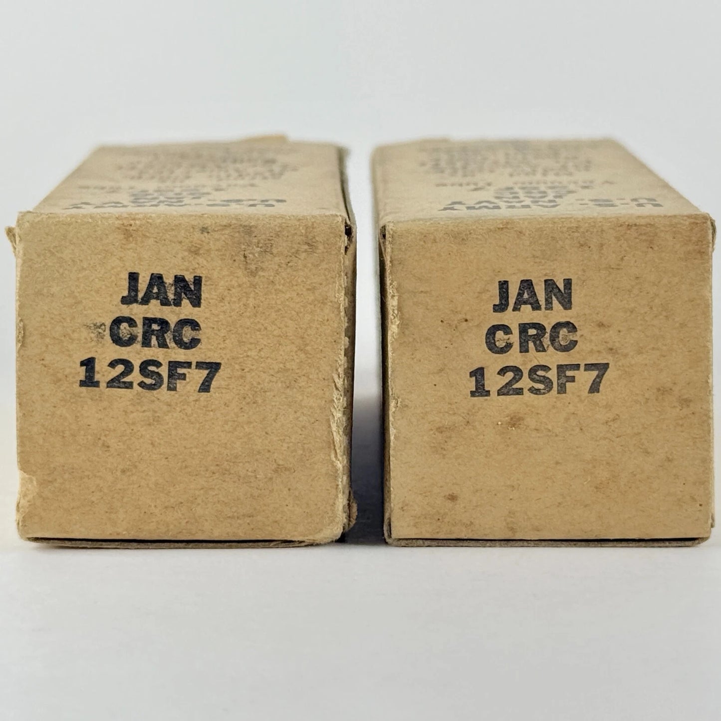 Tested Matched Pair 1944 Military RCA JAN CRC 12SF7 Tubes Codes H5E & Boxes (a)